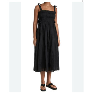 Women's Playa Lucila Black Cotton Midi Dress M